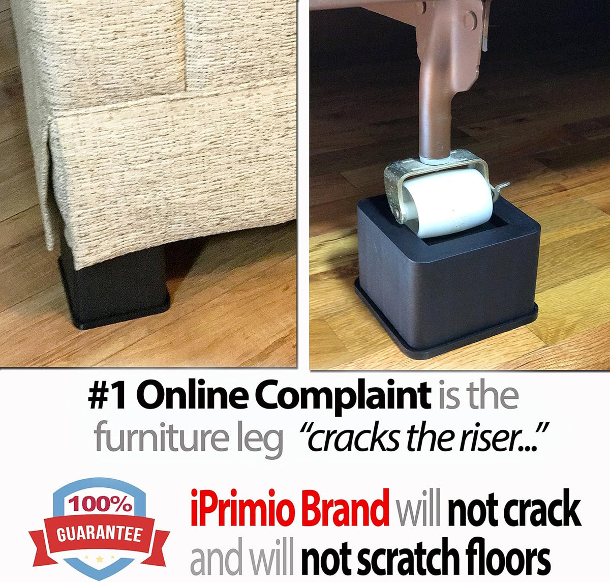 Black 3 Inch Bed and Furniture Risers O8573