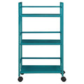 3 Shelf Metal Rolling Utility Cart Teal Q515799