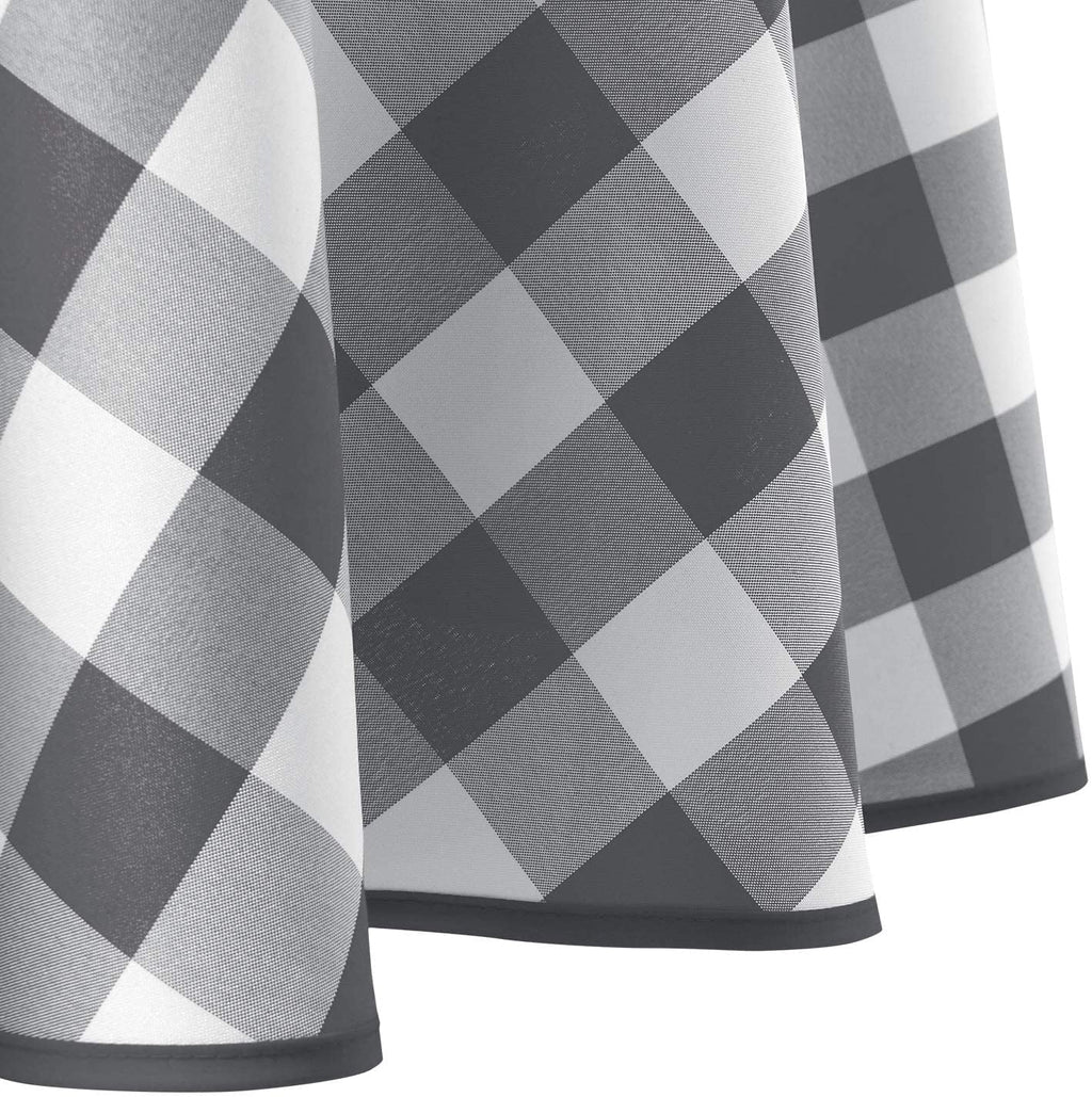 Black and White Checkered Round Tablecloth 60 Inch T1979