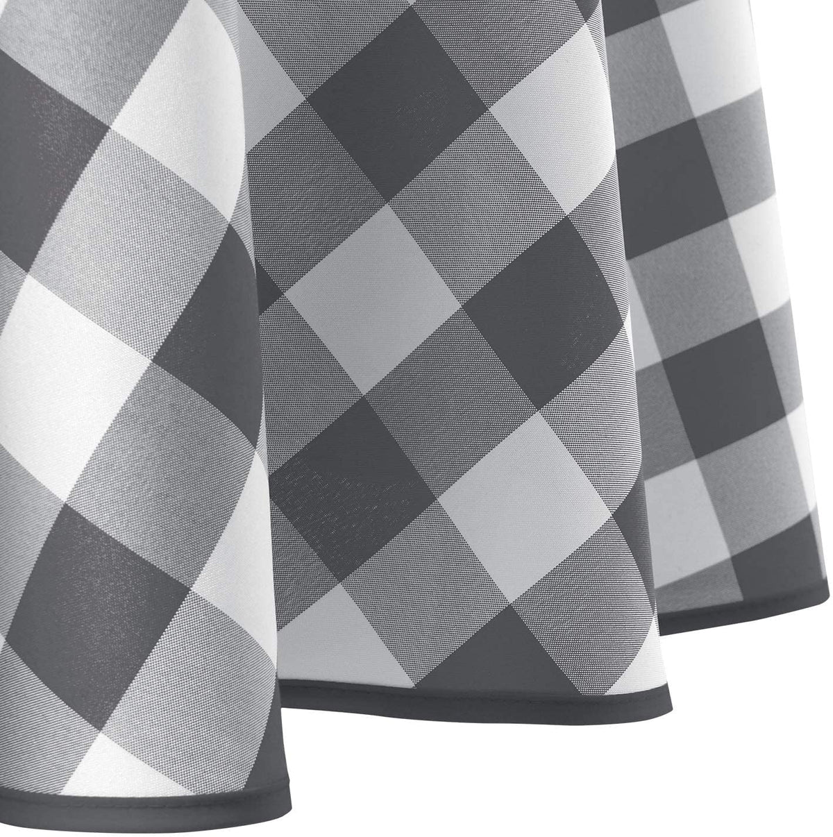 Black and White Checkered Round Tablecloth 60 Inch T1979