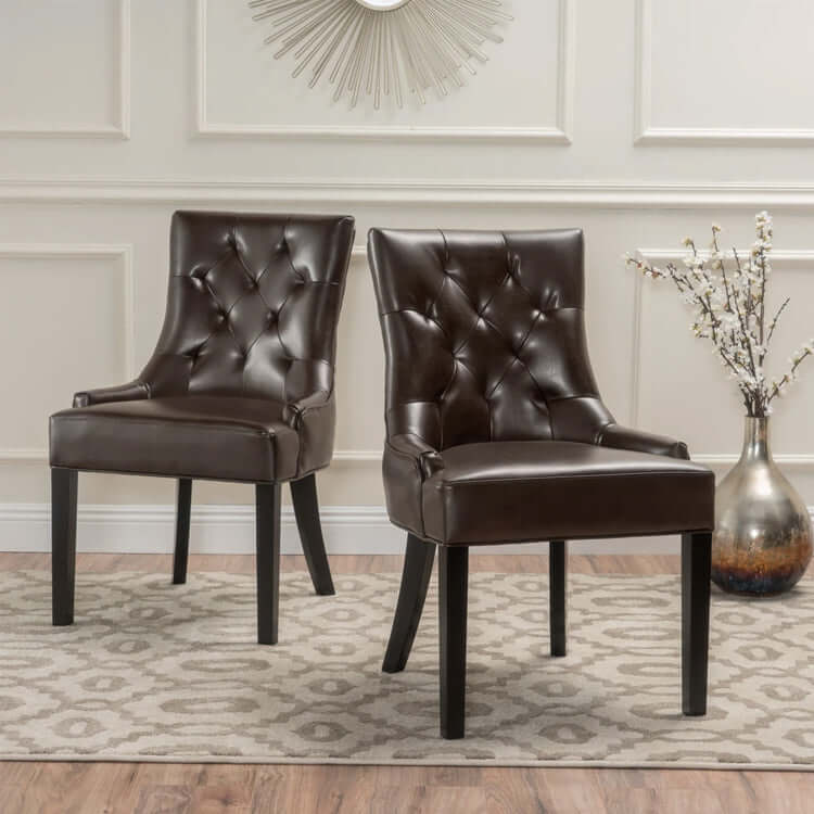 Tufted Leather Dining Room Chairs Z67818