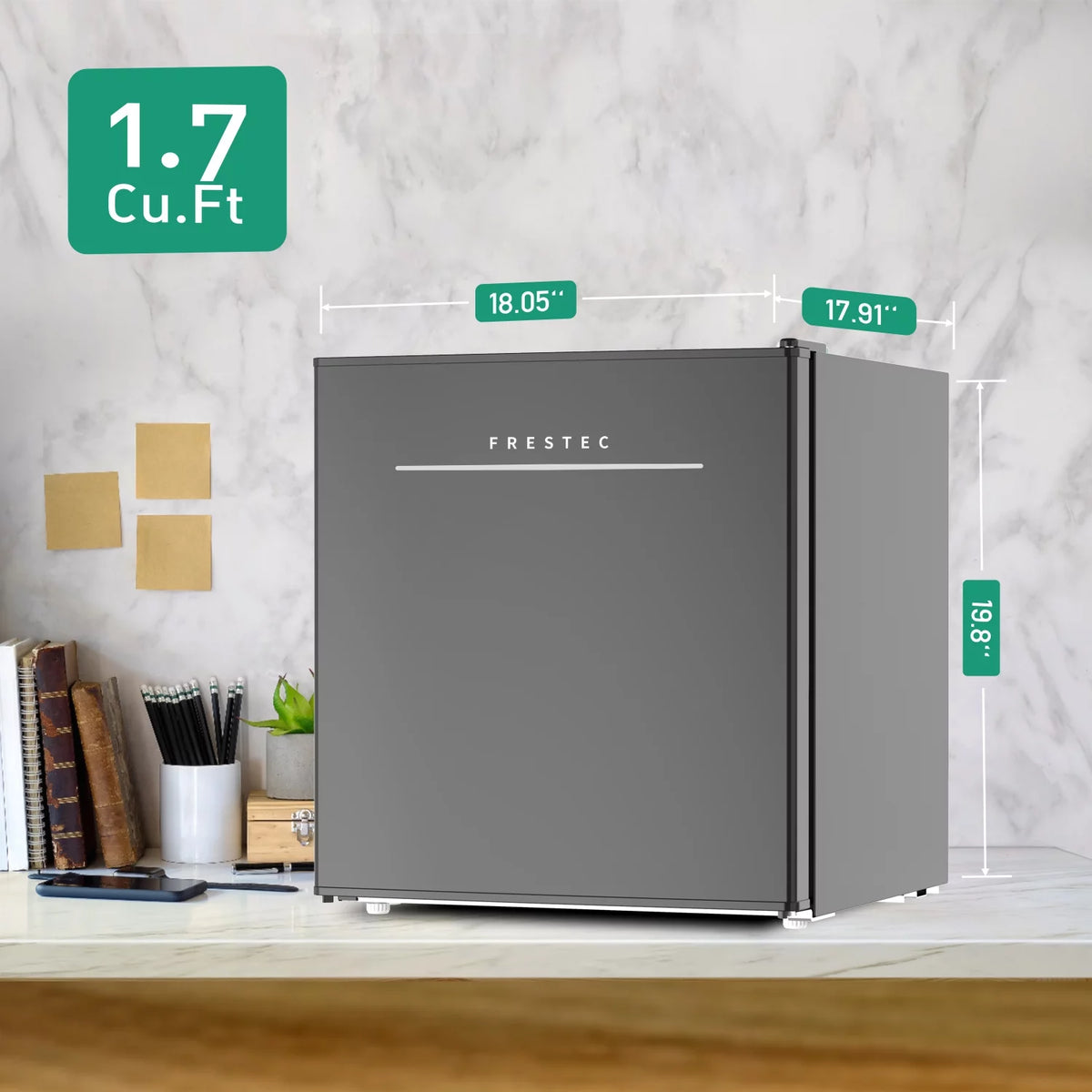 1.7 Cu.Ft Mini Fridge with Freezer, Black S53984