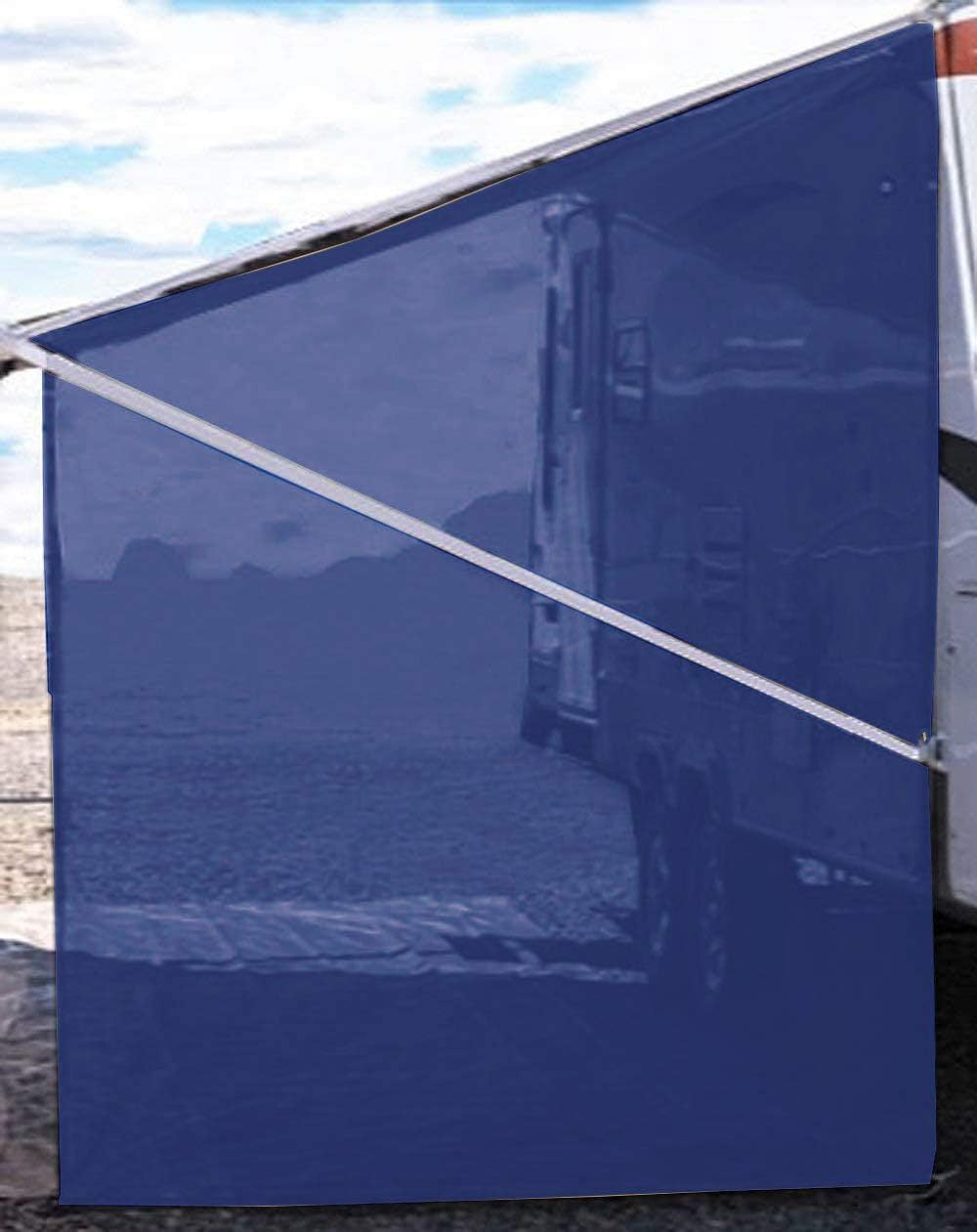 Black 9'X7' Mesh RV Awning Sunshade F930