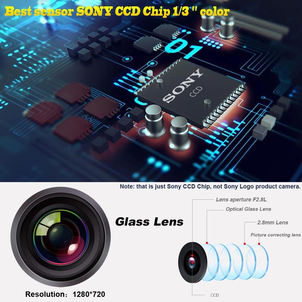 Waterproof Night Vision HD CCD License Plate Light Camera Rear View Backup Camera B22745