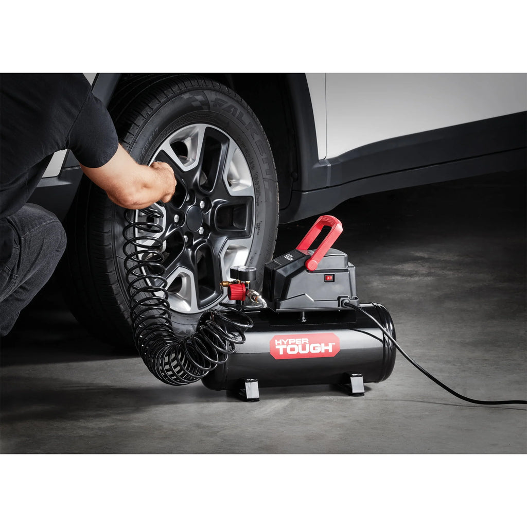3 Gallon Oil-free Portable Air Compressor with Hose & Inflation Accessory Kit, 100 PSI C14981