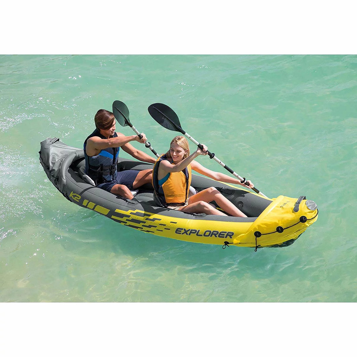Yellow 2 Person Inflatable Kayak with Oars & Air Pump K317
