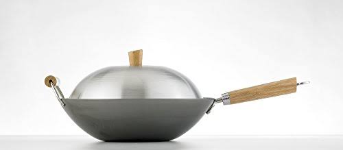 14-inch Carbon Steel Lidded Wok Stir Fry Pan Set G4852