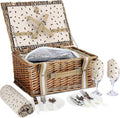 Wicker Picnic Basket Set for 2 Persons with Cooler Bag and Picnic Blanket Q25450