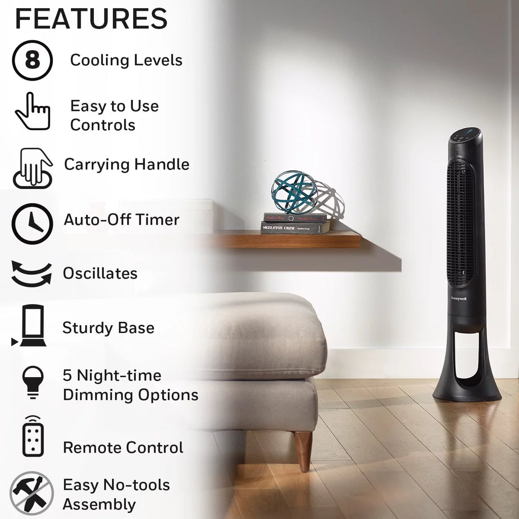 Black Oscillating Electric Tower Fan S443963