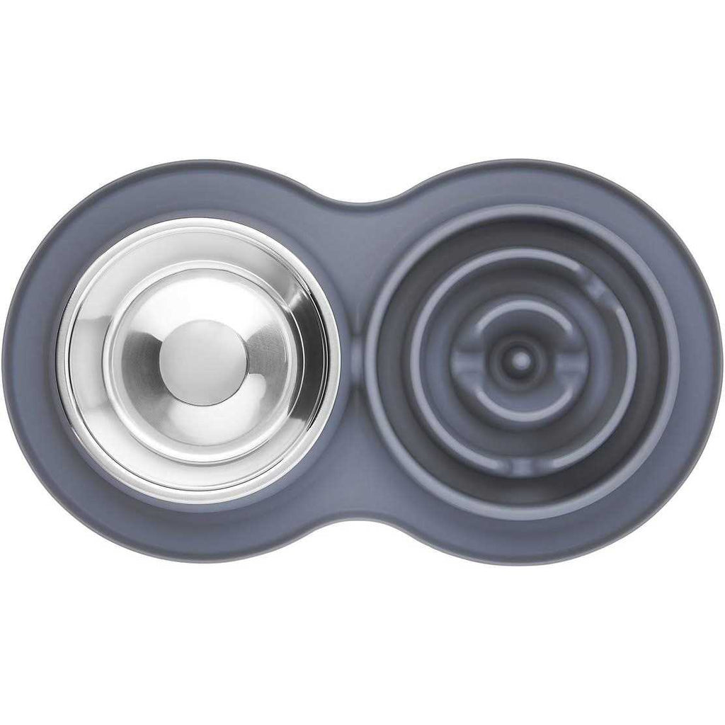 Silicone Slow Feeder Mat with Stainless Steel Bowl T844