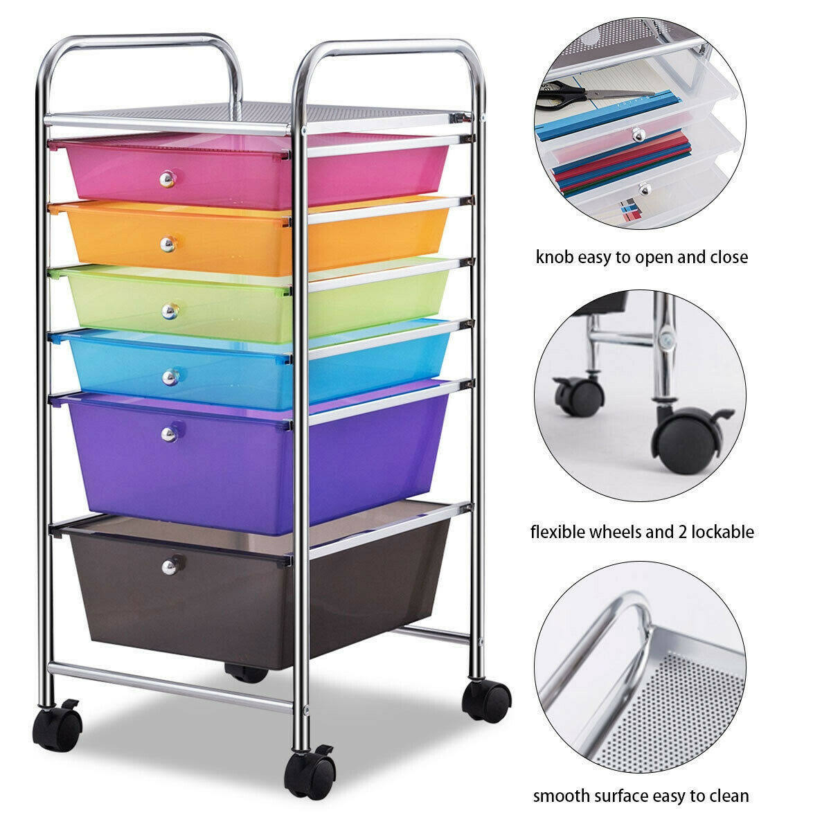 6 Drawers Rolling Storage Cart O7576
