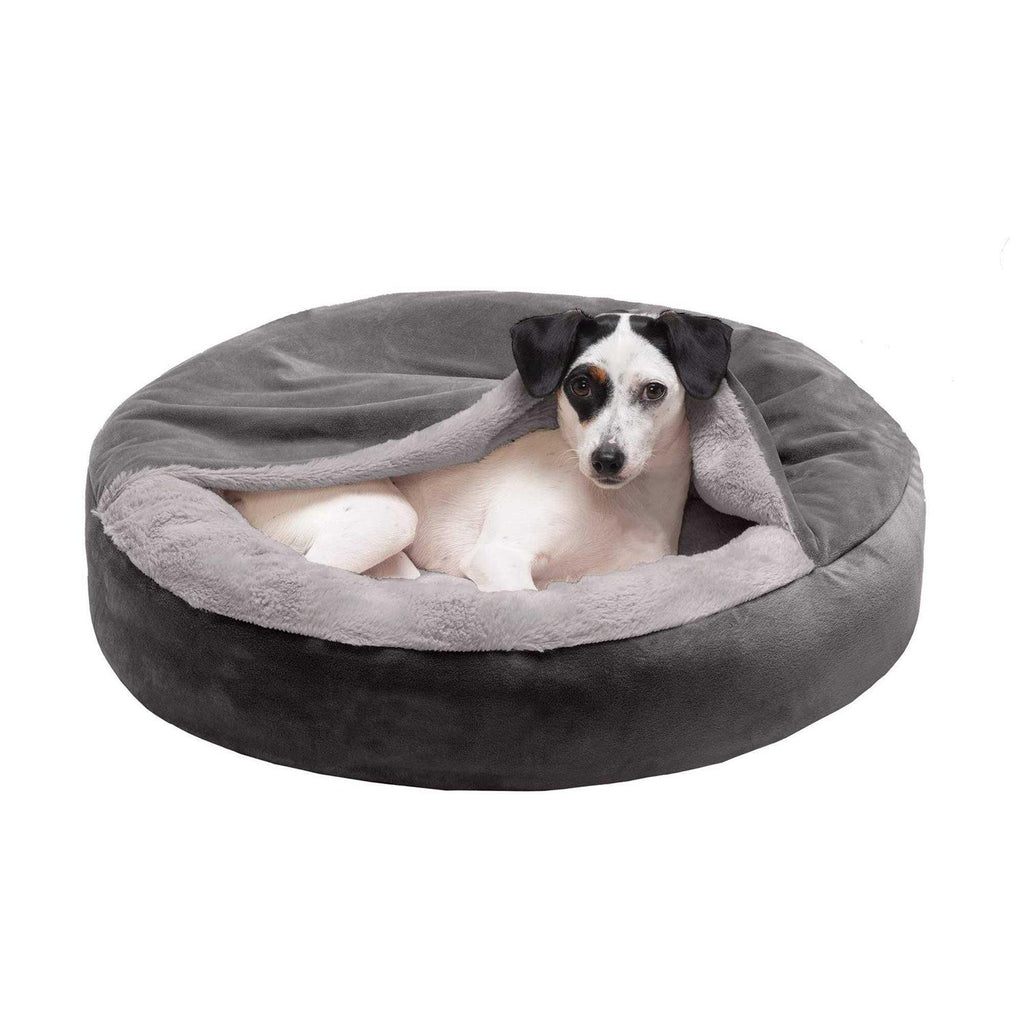 Faux Fur Hooded Donut Bed Q61997