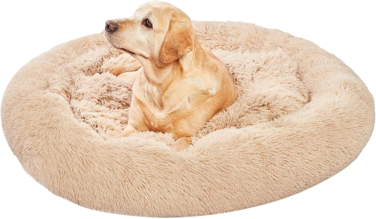 Donut Shaped Dog and Cat Bed Machine Washable Large Taupe S4746