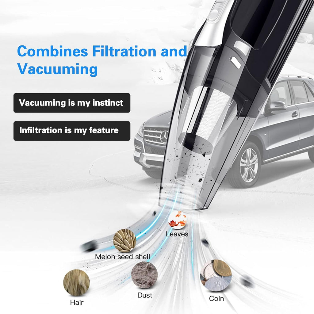 4-in-1 Cordless Handheld Car Vacuum with LED Light P530