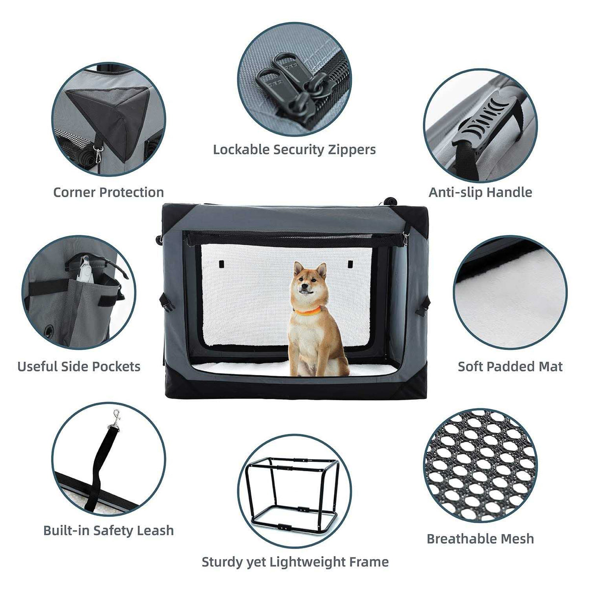 Collapsible 4-Door Soft Dog Crate B463652
