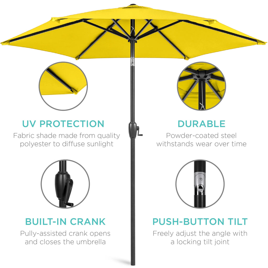 7.5ft Heavy-Duty Outdoor Patio Umbrella U15453