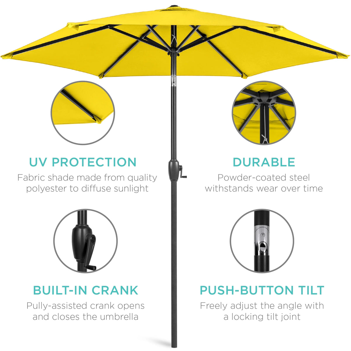 7.5ft Heavy-Duty Outdoor Patio Umbrella U15453