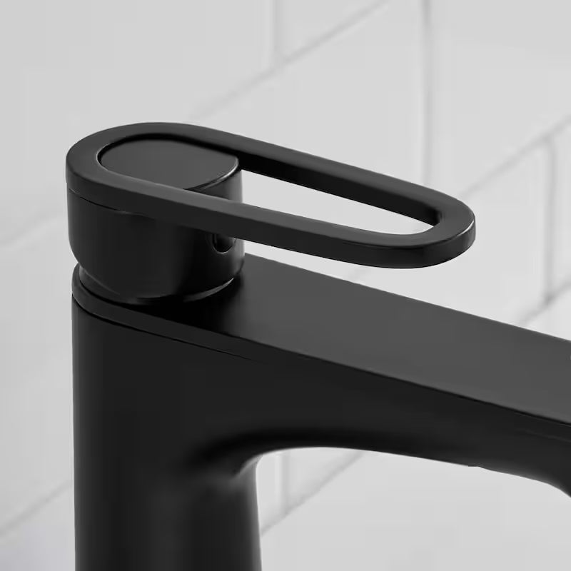 Single Hole Single-Handle Bathroom Faucet in Matte Black W473