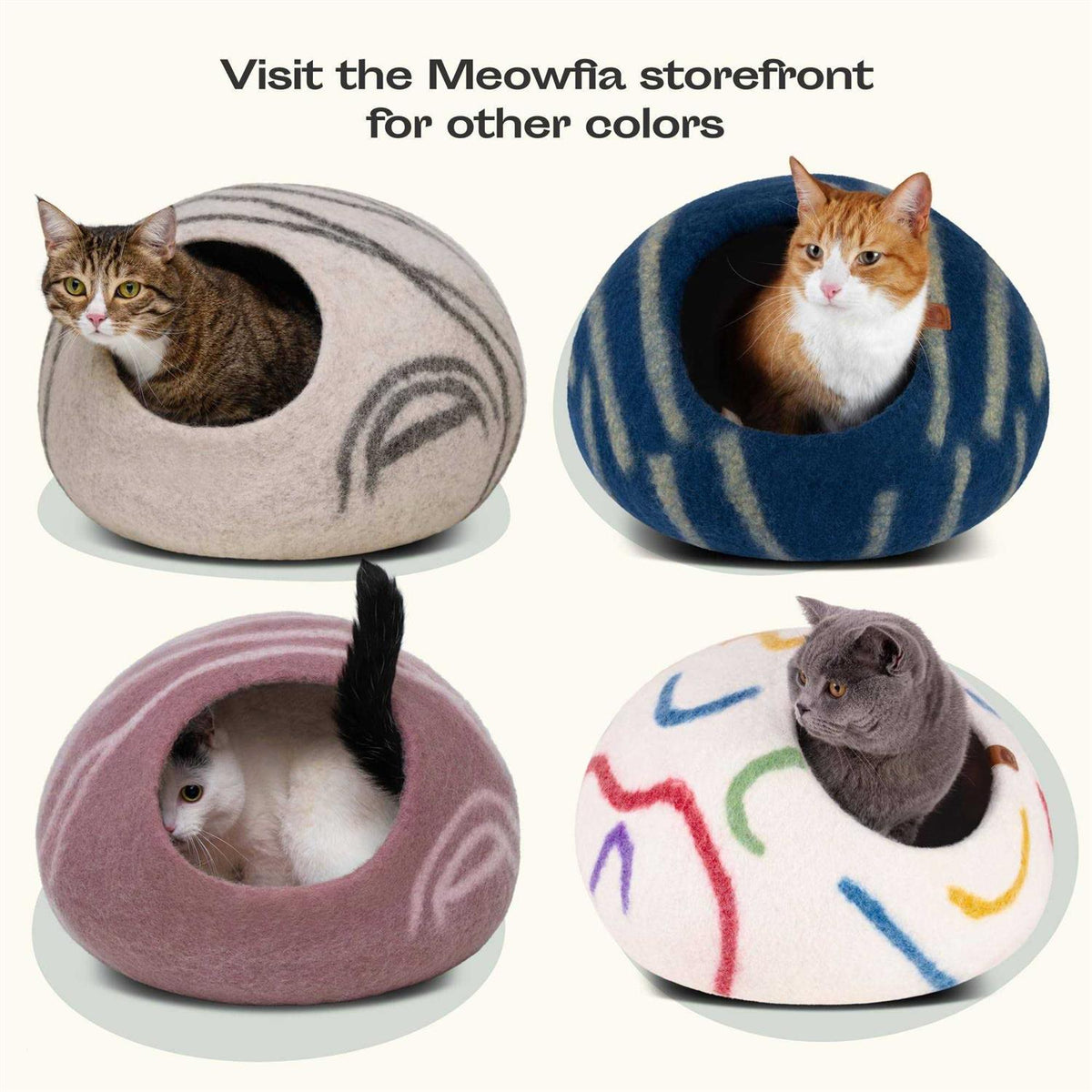 Felt Cat Bed Cave 100% Merino Wool P605