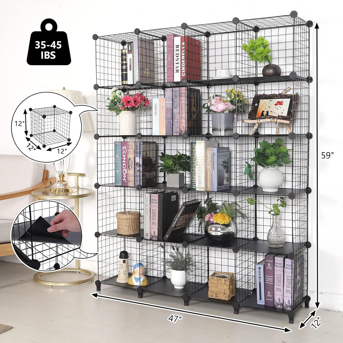 20 Cube Wire Storage Organizer Shelves M5579