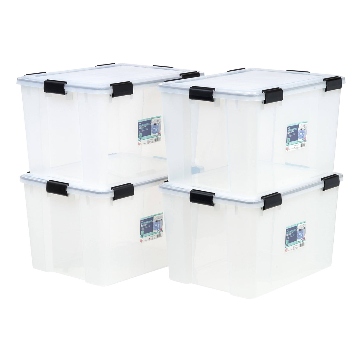 Clear 74 qt Weathertight Storage Box 4 Pack B574538