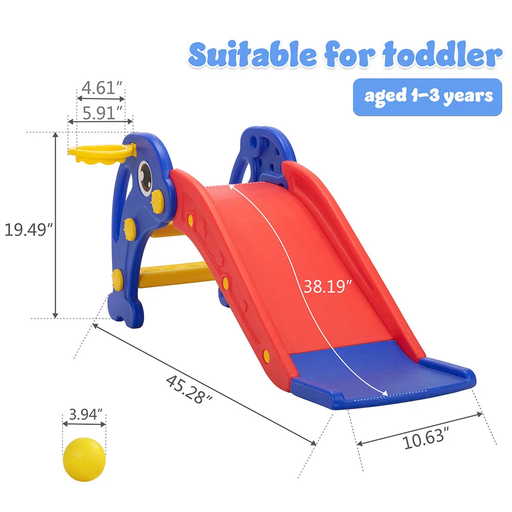 Toddler Slide with Basketball Hoop, Ball and Ladder V776