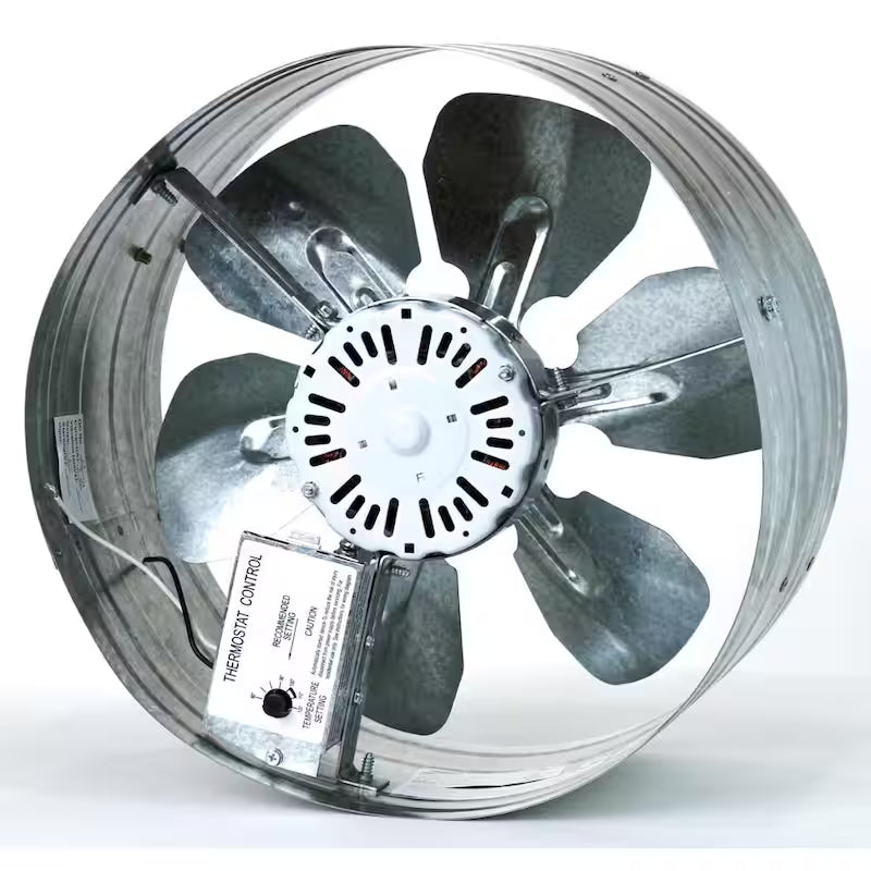 14 in. Gable Mount Attic Ventilator Fan with Adjustable Thermostat S544046