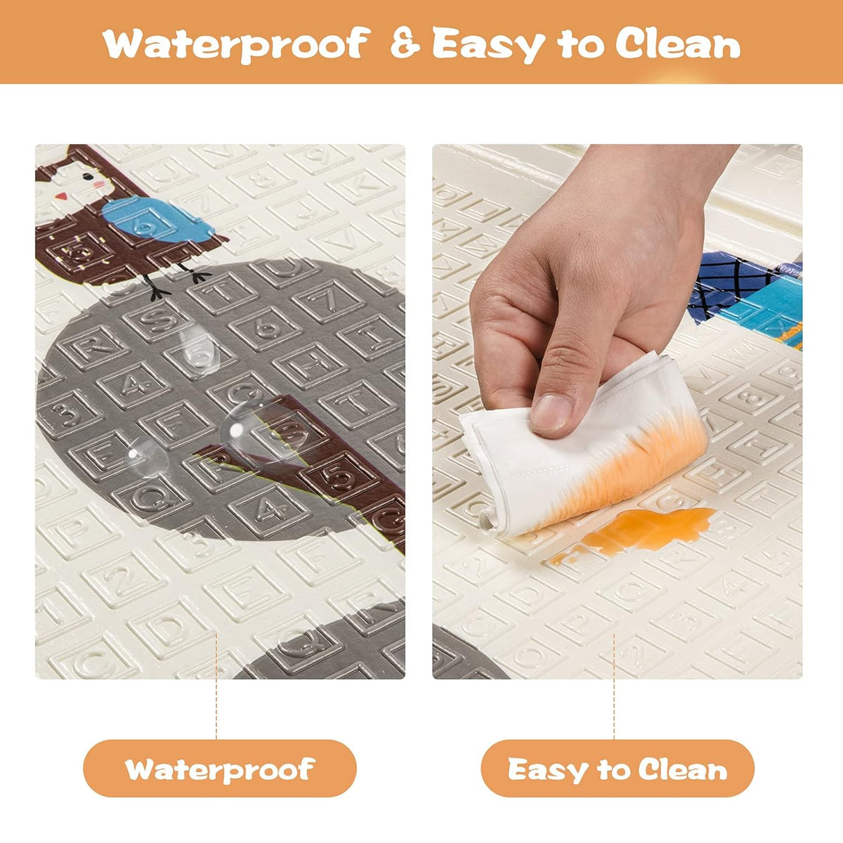 Extra Large Waterproof Foldable Baby Play Mat with Carry Bag W6470