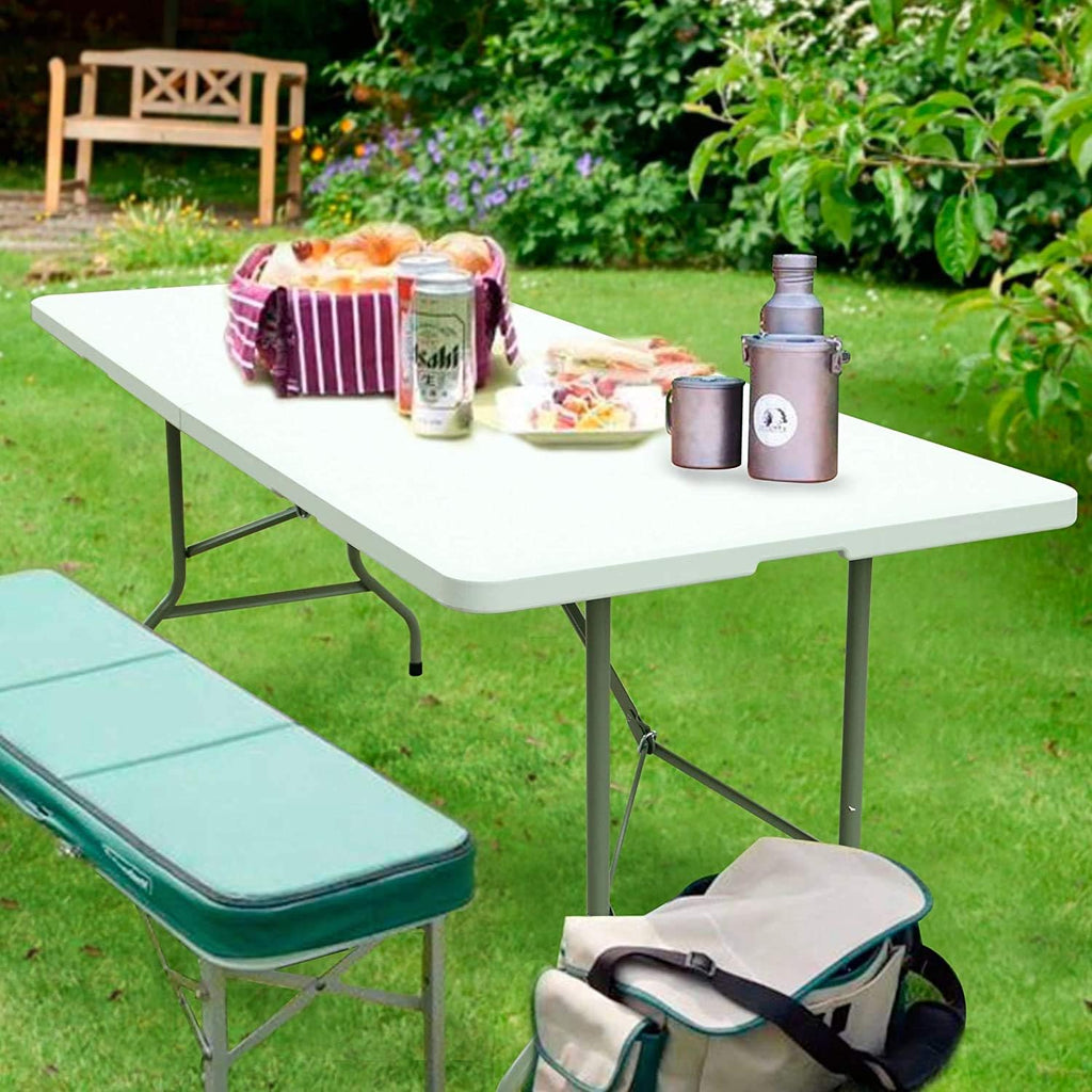 White 4 Ft Portable Folding Plastic Dining Table G88503