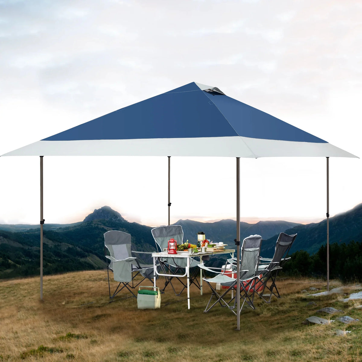 13'x13' Pop-up Canopy with Auto Extending Eaves D16819