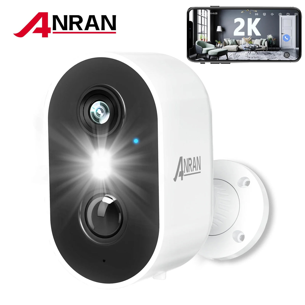 White Outdoor Security Camera with Spotlight F456640