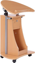 Height Adjustable Rolling Laptop Cart Desk Stand with Storage W476902