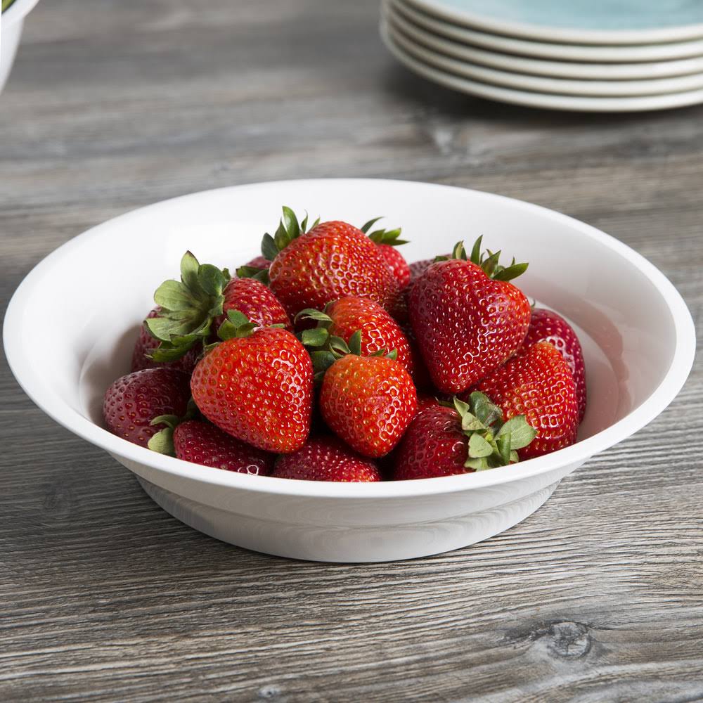 60 oz. White Low Profile Plastic Catering Bowl - 50/Case F571331