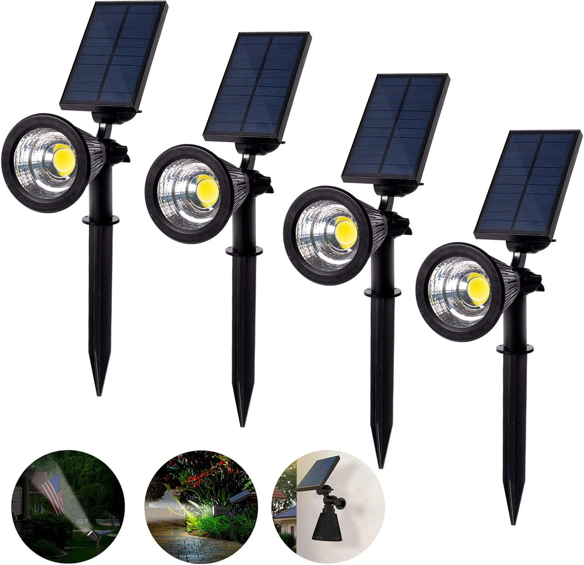Adjustable Waterproof Solar Spot Lights 4 Pack C20344
