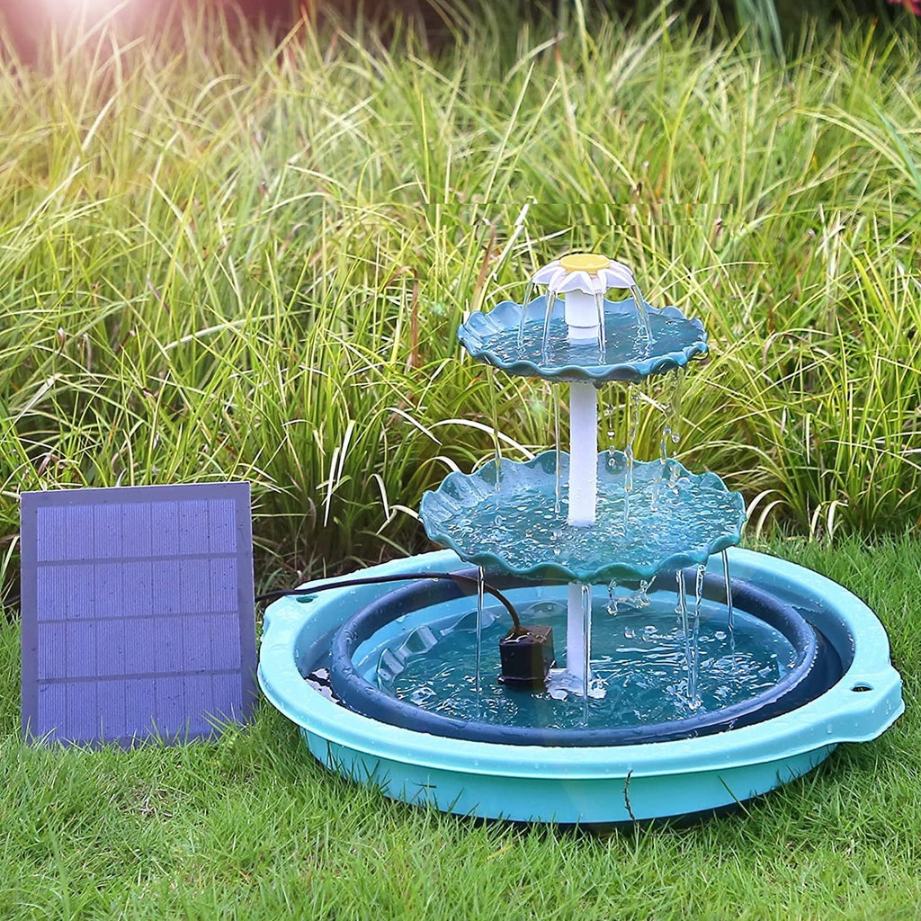 3 Tiered Bird Bath with 3.5W Solar Pump L7046