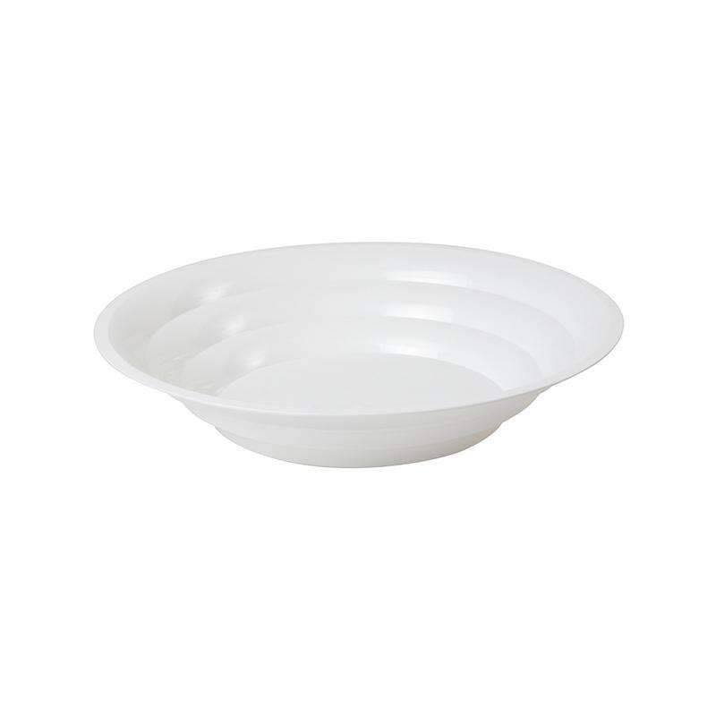 60 oz. White Low Profile Plastic Catering Bowl - 50/Case F571331
