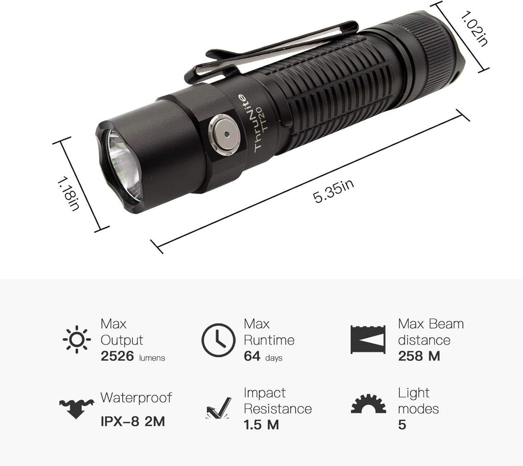 Black Rechargeable Tactical Flashlight C100652