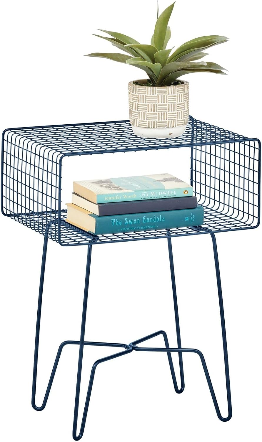 Chrome 2-Tier Metal Side Table with Storage Shelf A191482