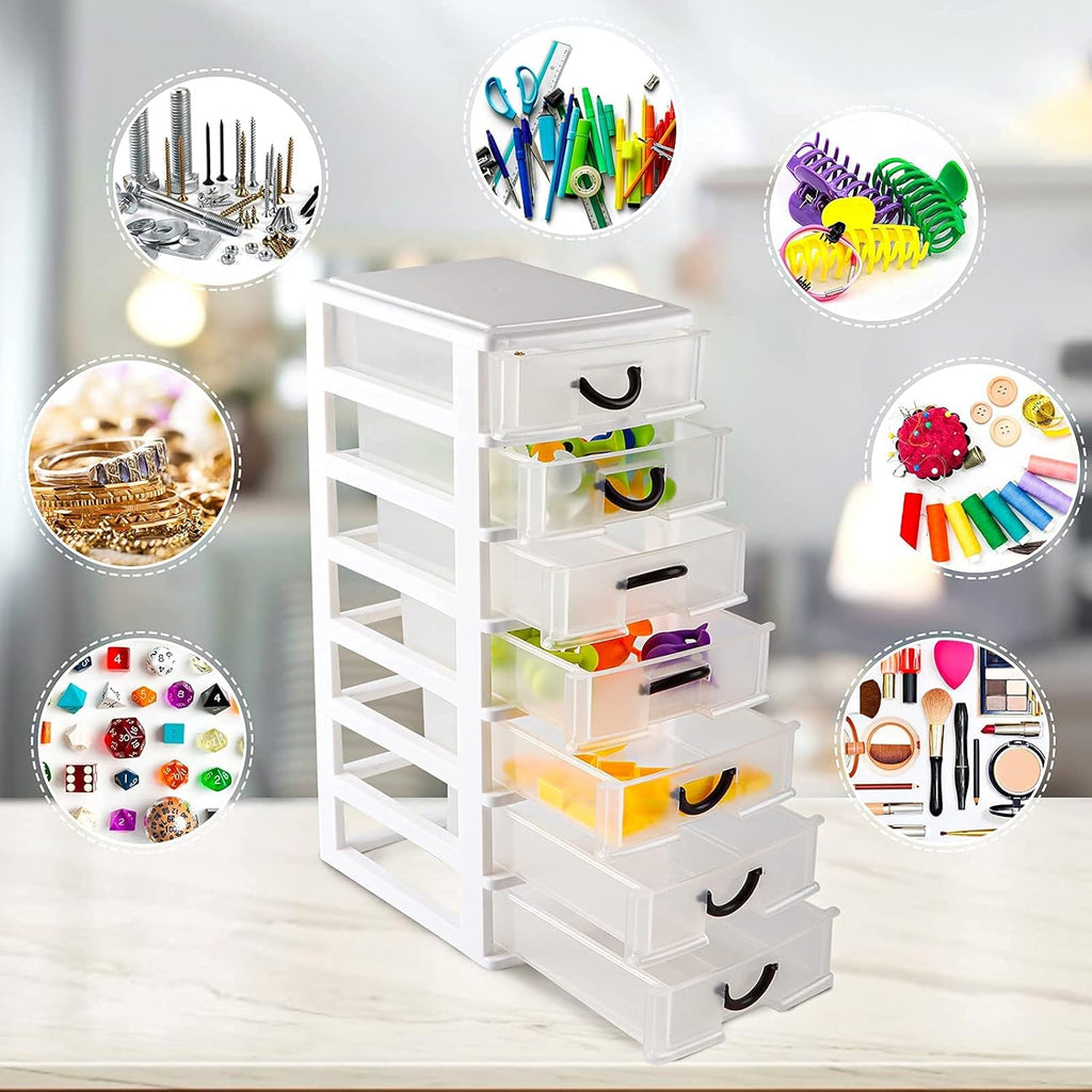 7 Clear Desktop Drawer Storage Container K59584