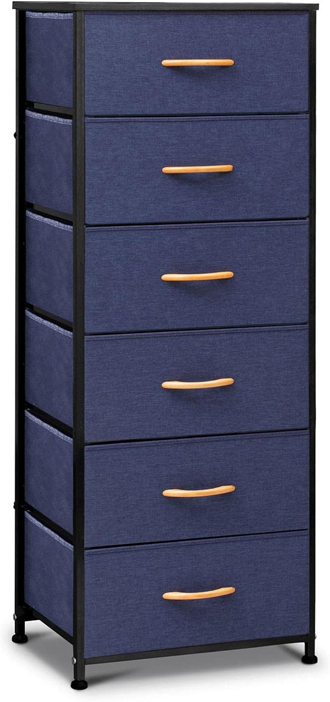 6 Drawer Fabric Dresser with Metal Frame S746