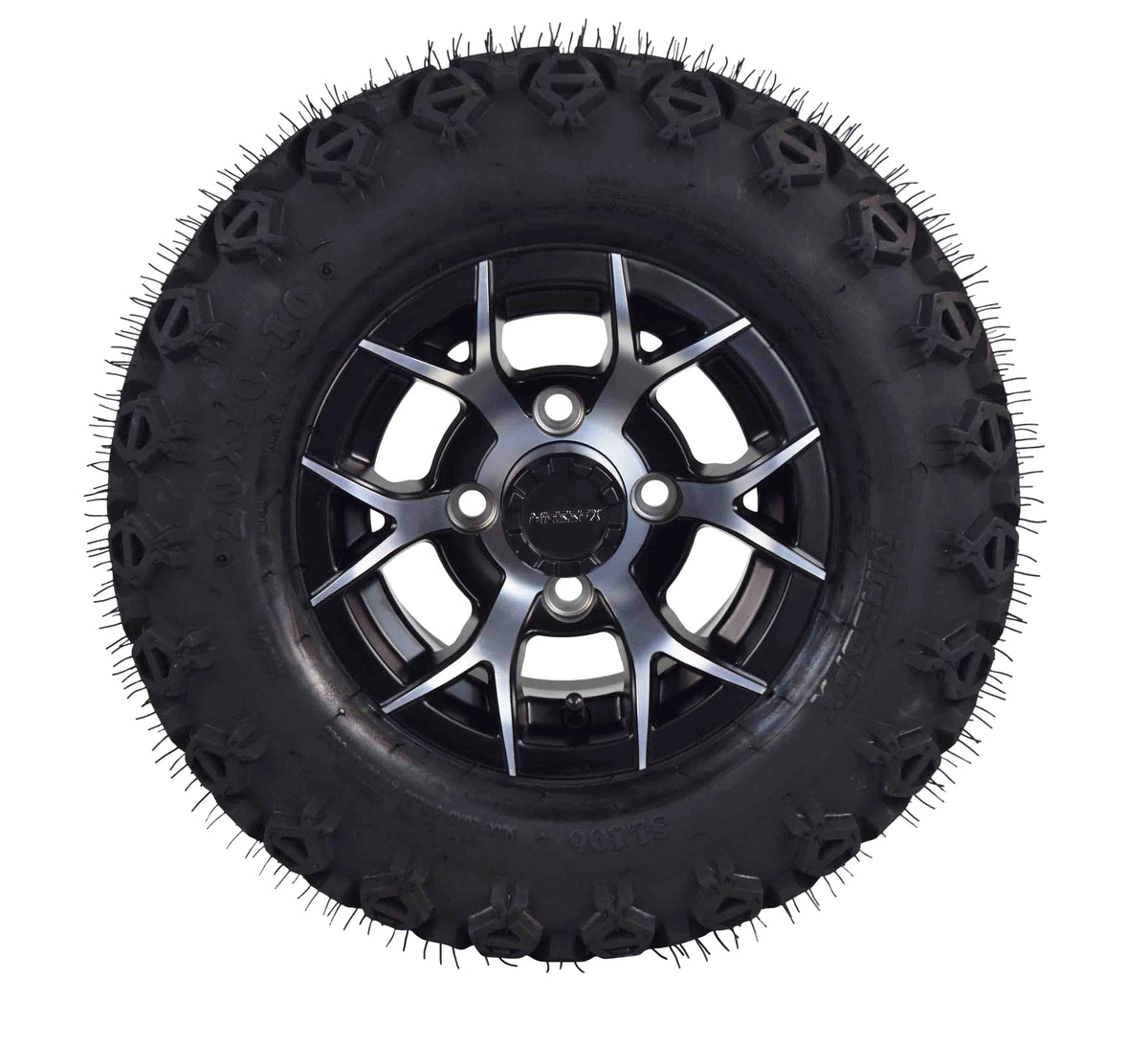 20x10-10 Golf Cart Turf Tire & Black Wheel Kit N416