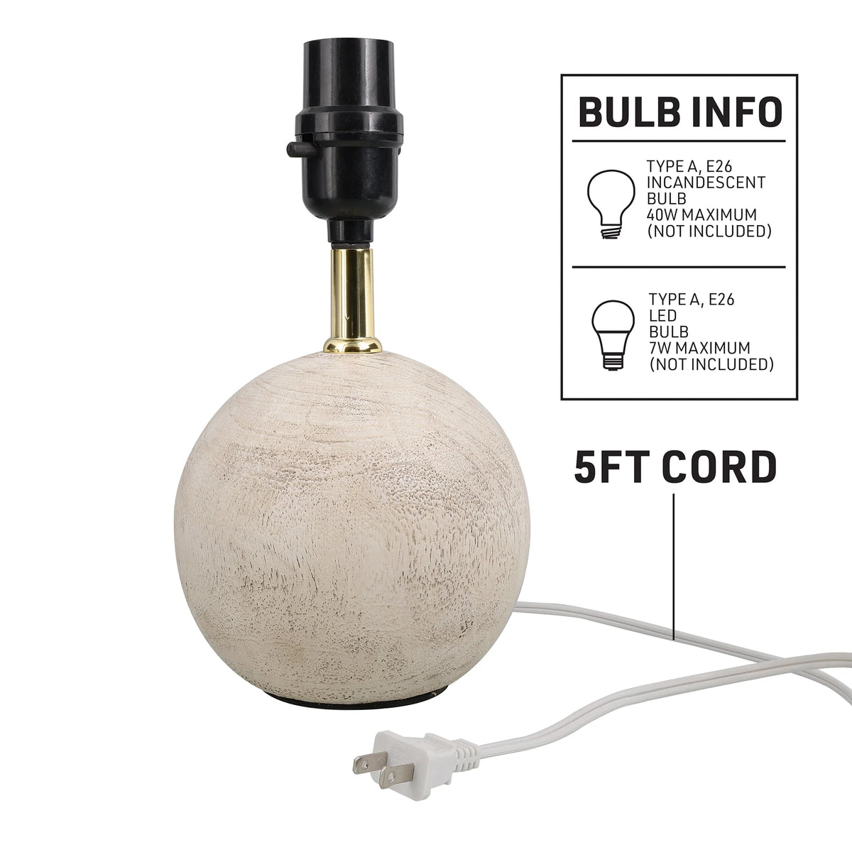 Natural Grey Resin Table Lamp H161