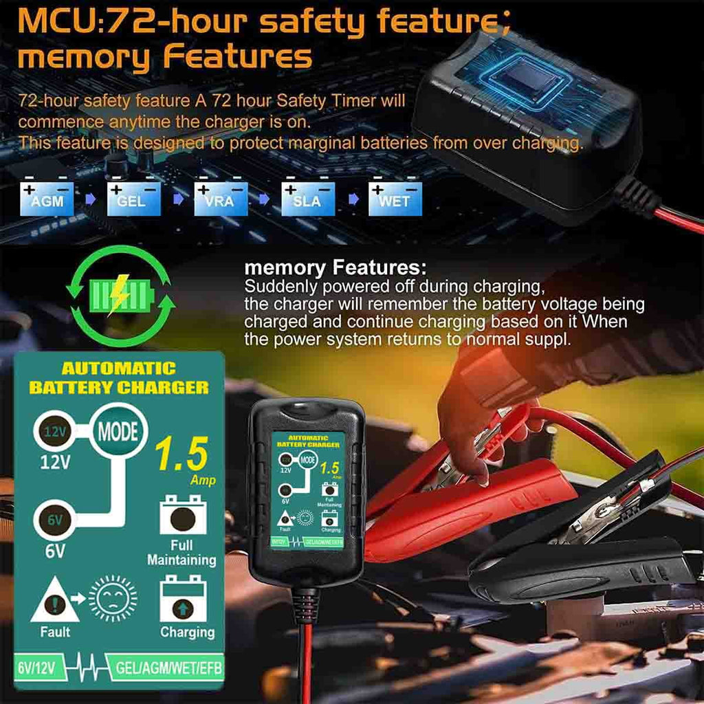 12V 6V 800mA Automatic Battery Charger U813