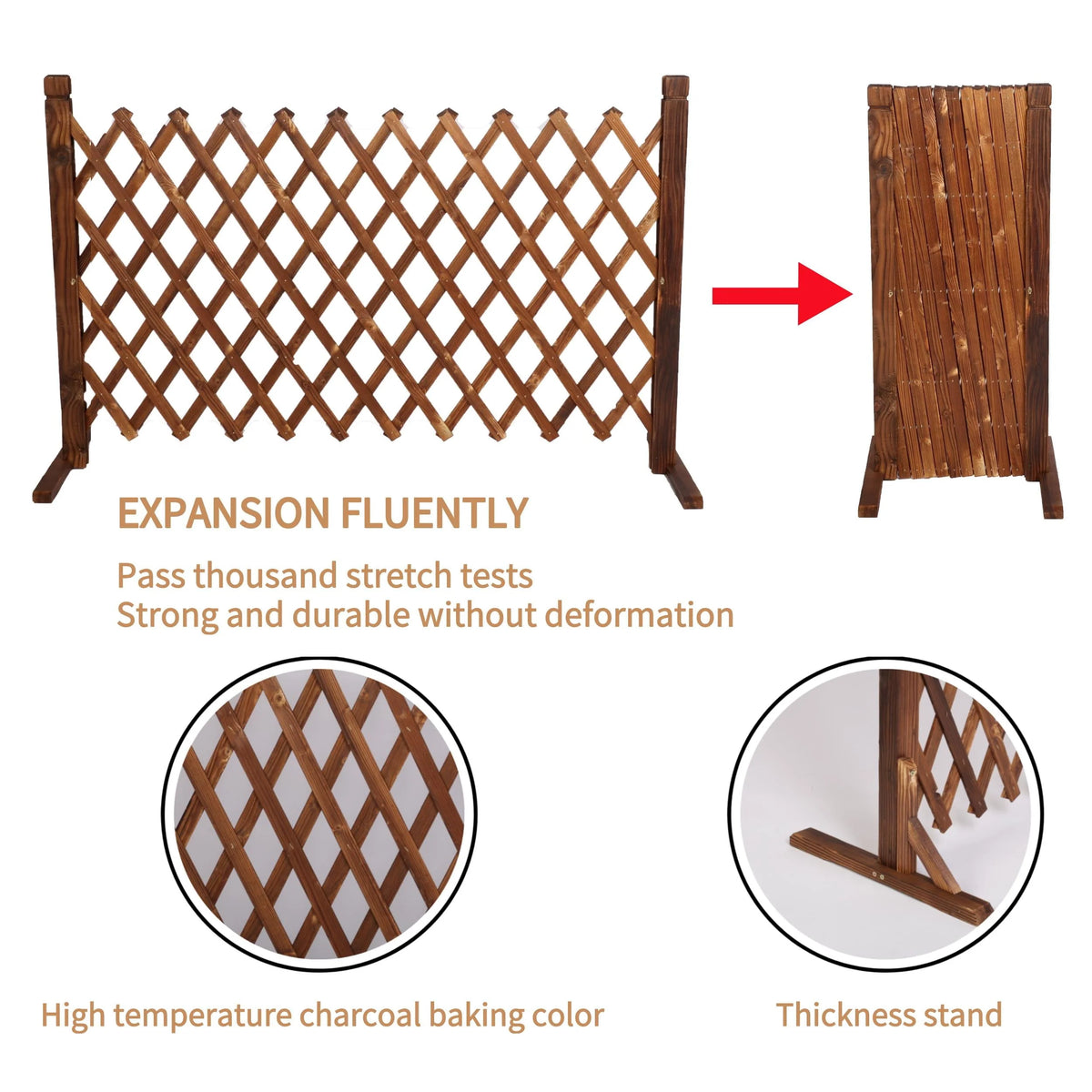 2 Pack 27.5 x 63 Extendable Wood Fence L4755