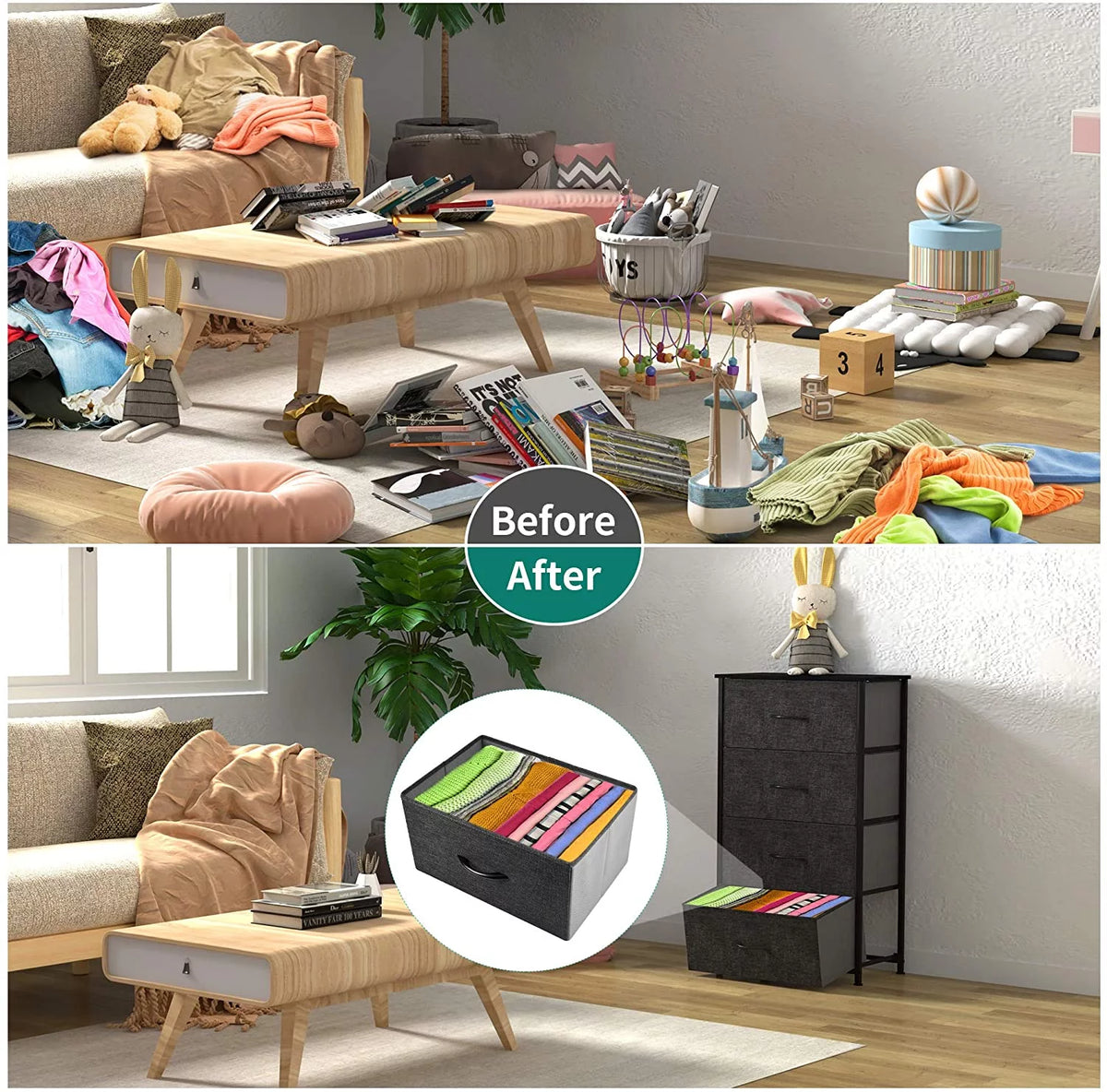 5 Drawer Fabric Storage Tower A5277