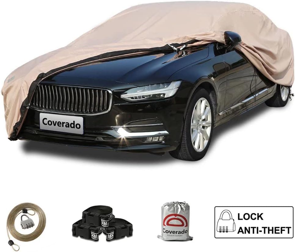 Waterproof All Weather Car Cover with Zipper Door L494