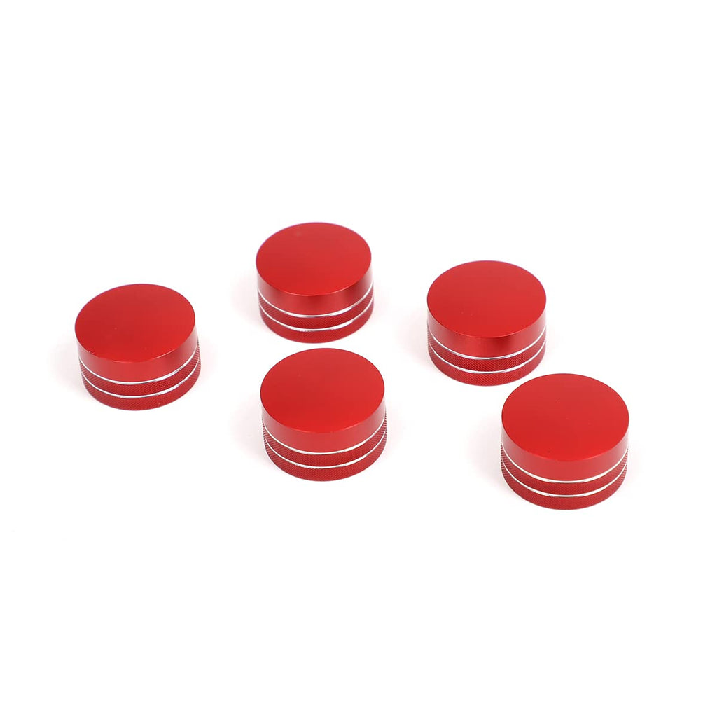 Red Aluminum Alloy Air Conditioner Volume Knob Cover Trim Pack of 2 H83924