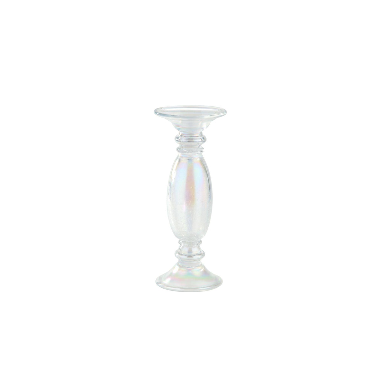 Clear Hand Blown Glass Candle Holder F144889