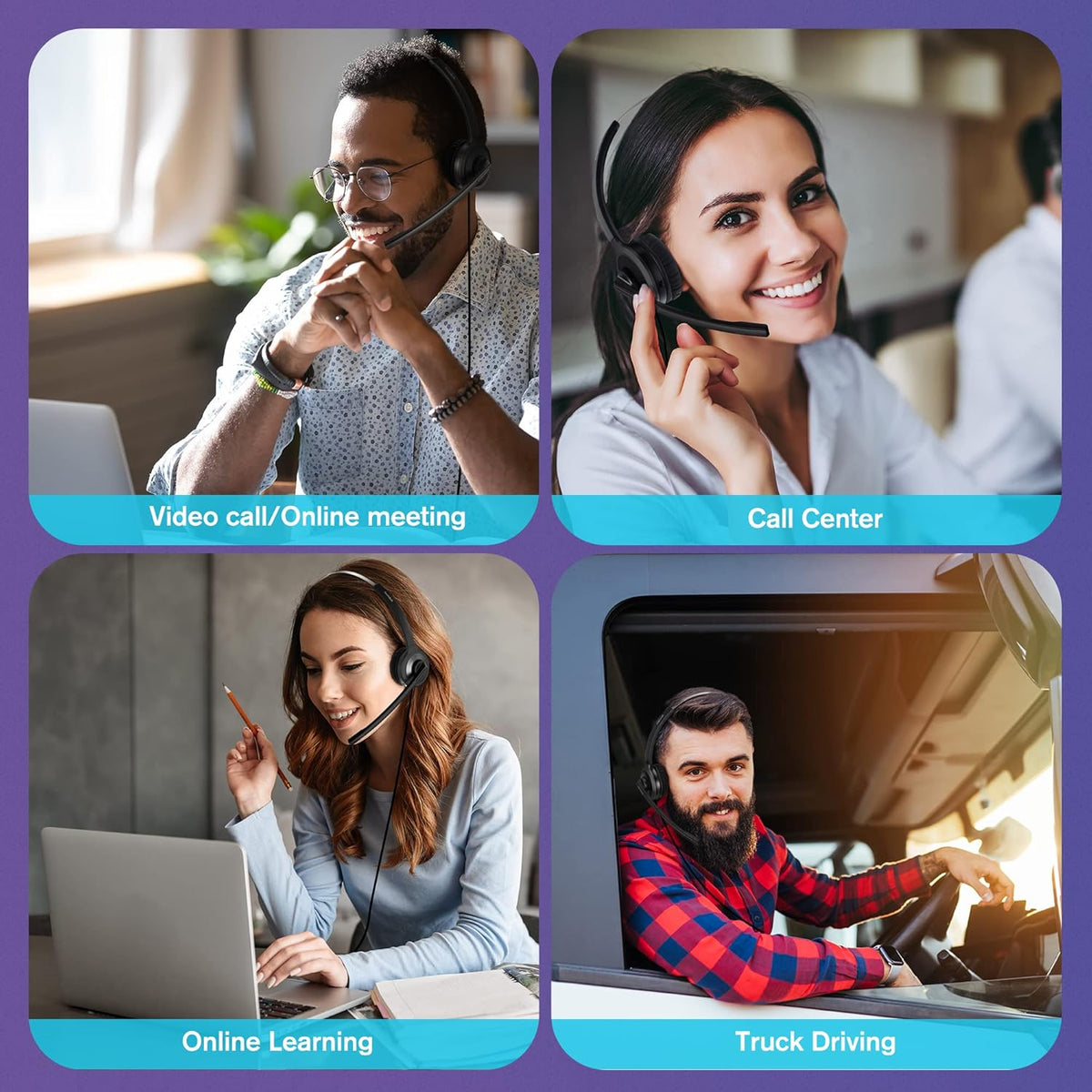 USB Headset with Noise Cancelling Microphone and in-Line Control G984