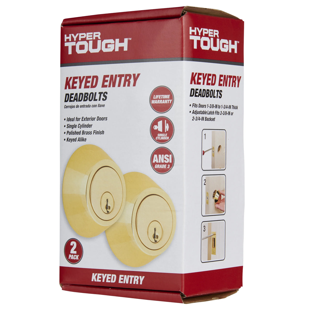 Stainless Steel Single Cylinder Deadbolt Twin Pack T27937
